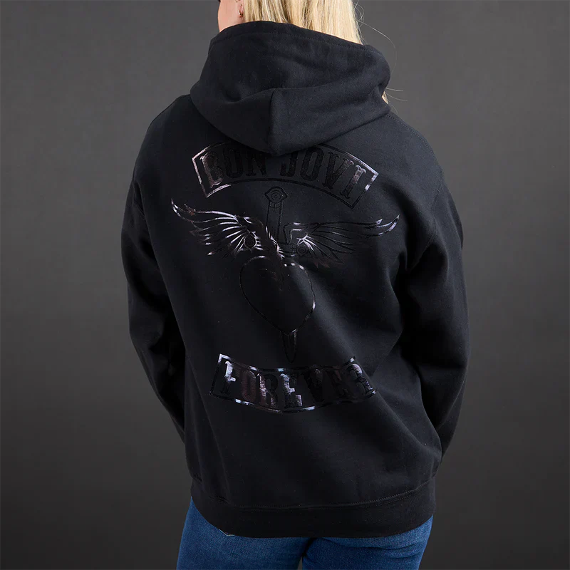 Black On Black Patch Hoodie - Image 2