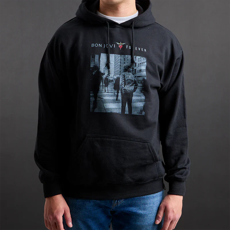 Bon Jovi Forever Hoodie in Black - Image 4