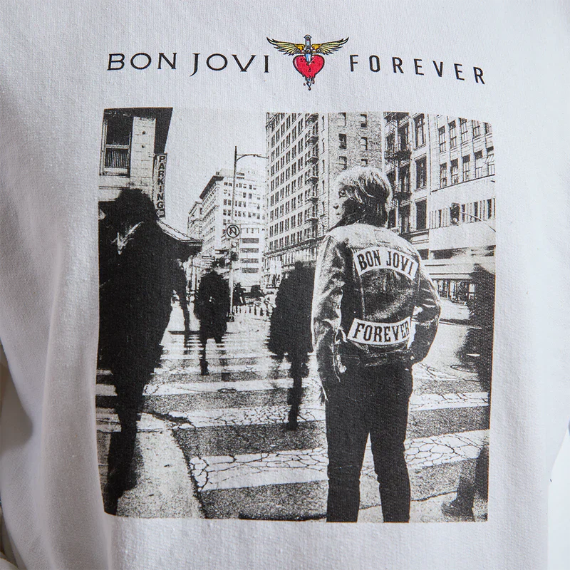 Bon Jovi Forever Hoodie in White - Image 3