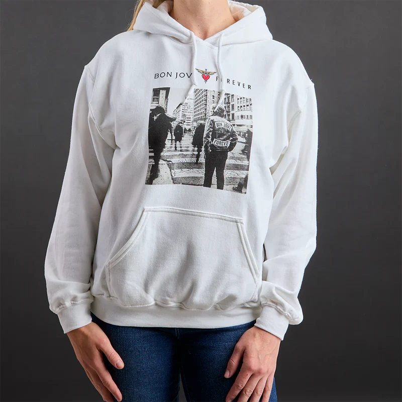 Bon Jovi Forever Hoodie in White - Image 5