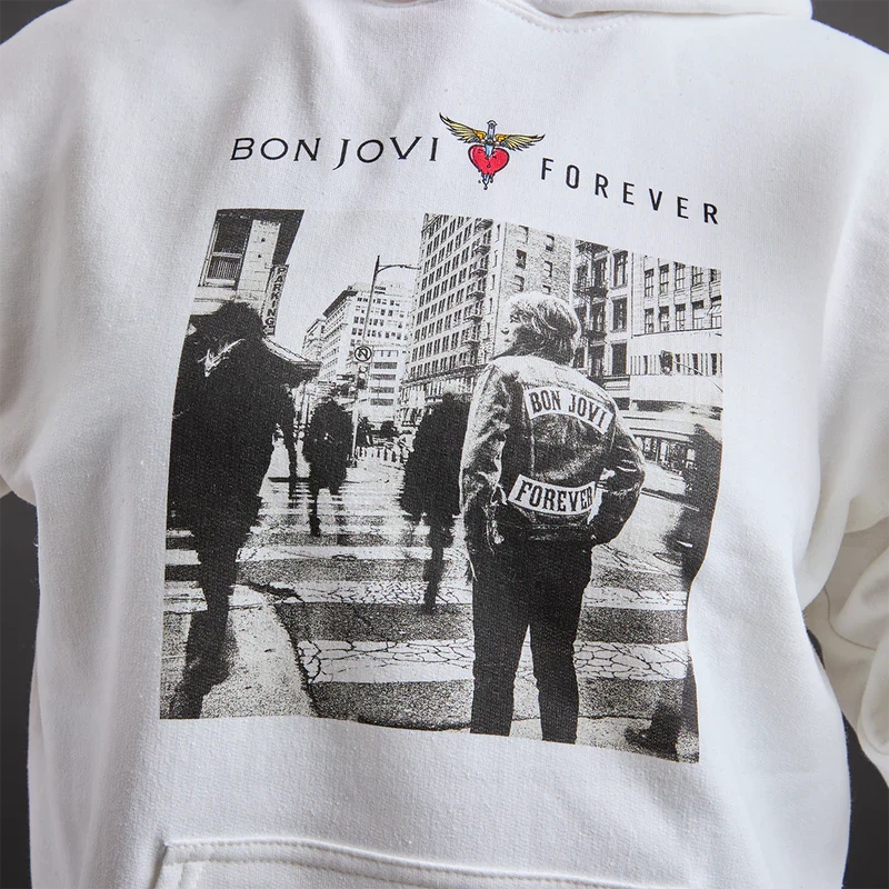Bon Jovi Forever Hoodie in White - Image 6