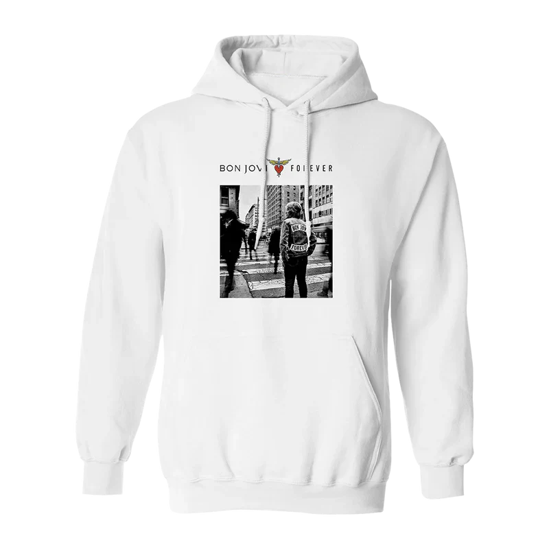 Bon Jovi Forever Hoodie in White - Image 7
