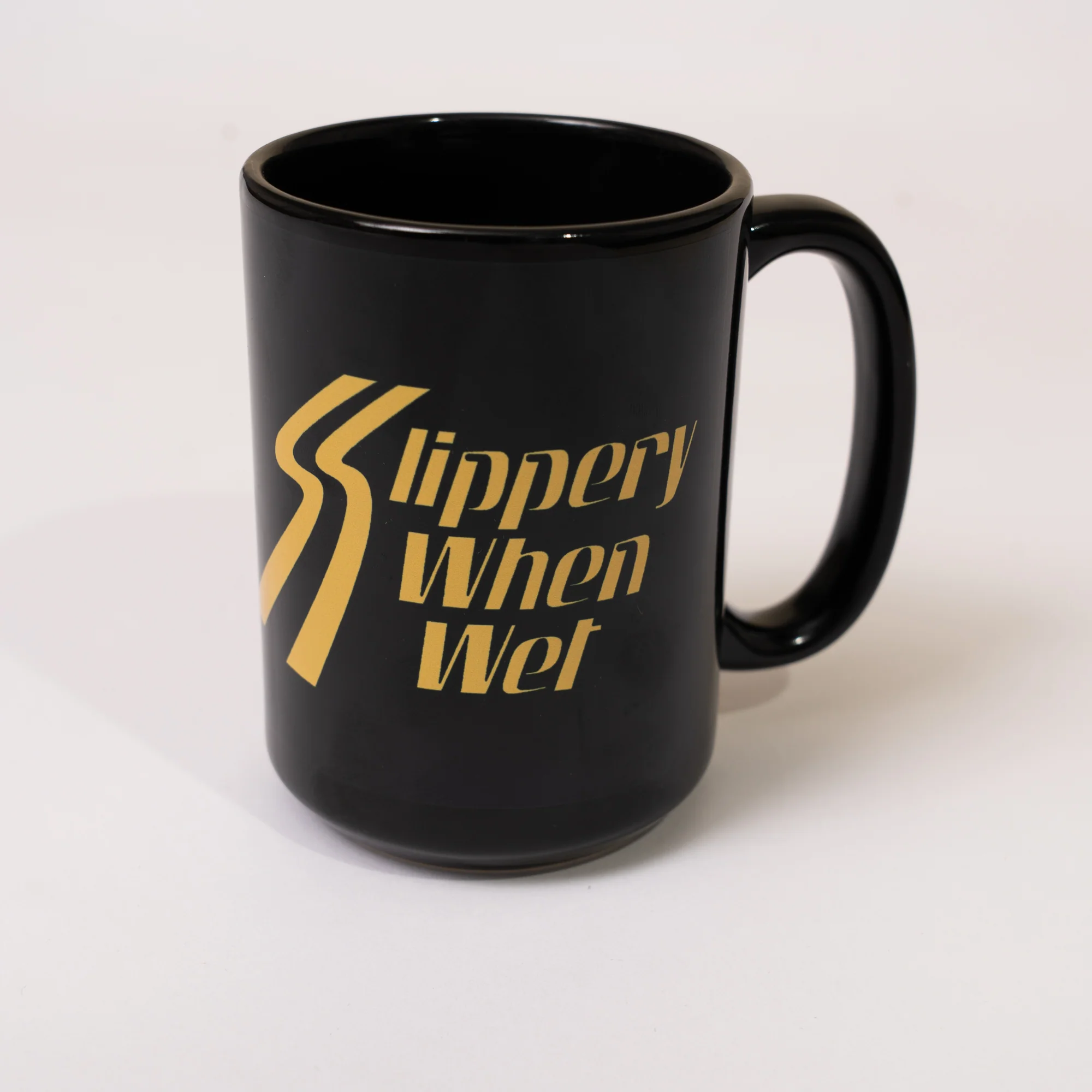 Slippery When Wet Black Mug - Image 4